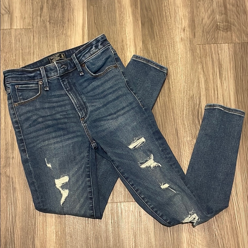 Distressed Blue Jeans